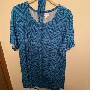 Lula Roe sz 3x top with belt, side slit sleeves, tunic style
